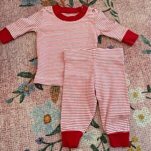 Red and White Striped LAKE Pajama Set